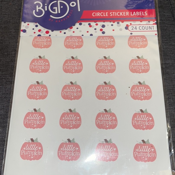 Baby shower stickers that say little pumpkin on them 24 count - Picture 10 of 10
